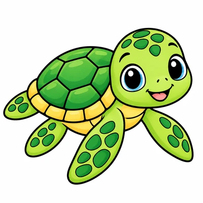 Colored sea turtle